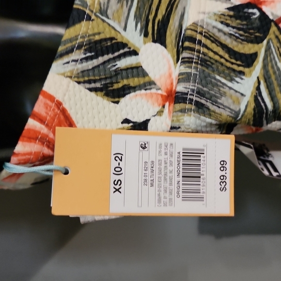 Kona Sol Tropical Print Strapless One Piece Swim Suit - Picture 4 of 4